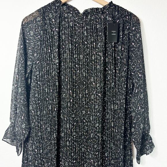 CODE X MODE FLORAL PURPLE BLACK LONG SLEEVE WOMEN DRESS SIZE MEDIUM BRAND NEW - Picture 4 of 7